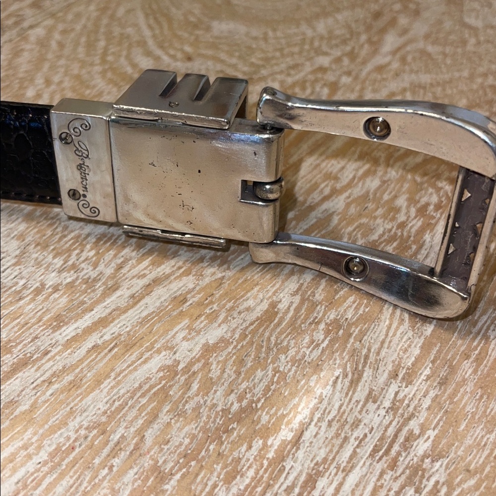 Brighton Southwestern Belt Size Small Womens Reversible Black Beige MocCroc - Picture 4 of 7